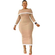 Load image into Gallery viewer, Plus size dress sexy rib Off the Shoulder