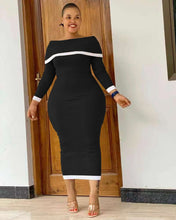 Load image into Gallery viewer, Plus size dress sexy rib Off the Shoulder