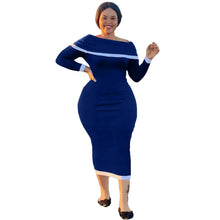 Load image into Gallery viewer, Plus size dress sexy rib Off the Shoulder