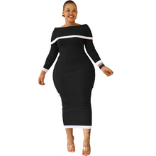 Load image into Gallery viewer, Plus size dress sexy rib Off the Shoulder