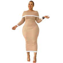 Load image into Gallery viewer, Plus size dress sexy rib Off the Shoulder