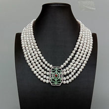 Load image into Gallery viewer, 5 Strands Freshwater Cultured White Pearl Necklace Multi Color