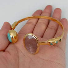 Load image into Gallery viewer, Natural Faceted Oval Sunstone  Green Peruvian Amazonite Gold