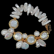 Load image into Gallery viewer, Natural Multi Shape Freshwater Pearl Sea Shell Pearl Gold