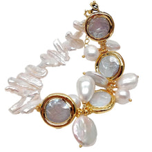 Load image into Gallery viewer, Natural Multi Shape Freshwater Pearl Sea Shell Pearl Gold