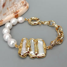 Load image into Gallery viewer, Natural White Biwa Pearl Connector Cultured White Rice Pearl