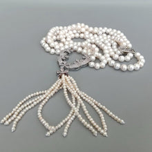 Load image into Gallery viewer, luxury Natural 3 Strands Freshwater Cultured White Pearl