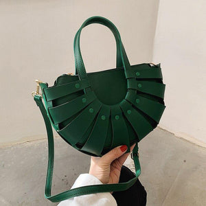 Retro Semicircular PU Leather Handbags Personality High - Sophornlilly