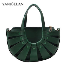 Load image into Gallery viewer, Retro Semicircular PU Leather Handbags Personality High - Sophornlilly