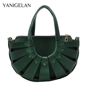 Retro Semicircular PU Leather Handbags Personality High - Sophornlilly