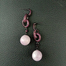 Load image into Gallery viewer, Natural Pink Round Kunzite CZ Pave Post Earrings Office style - Sophornlilly