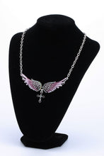 Load image into Gallery viewer, Angel Wing Cross Necklace Earrings Sets Women Biker Bling Jewelry