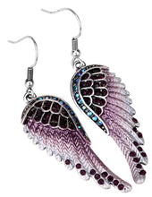Load image into Gallery viewer, Angel Wing Cross Necklace Earrings Sets Women Biker Bling Jewelry