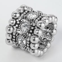 Load image into Gallery viewer, Multilayer Stretch Cuff Bracelet Ring Sets Wedding Bridal Crystal