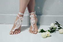 Load image into Gallery viewer, Lace Barefoot Bridal Sandals Beach Wedding Sandals Bridal
