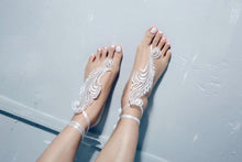 Load image into Gallery viewer, Lace Barefoot Bridal Sandals Beach Wedding Sandals Bridal