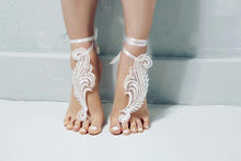Load image into Gallery viewer, Lace Barefoot Bridal Sandals Beach Wedding Sandals Bridal