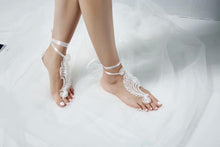 Load image into Gallery viewer, Lace Barefoot Bridal Sandals Beach Wedding Sandals Bridal