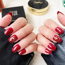 Load image into Gallery viewer, ZD 021 Strawberry Wave Dot Wearing Nail Art Finished Bridal Nail Piece