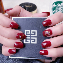 Load image into Gallery viewer, ZD 021 Strawberry Wave Dot Wearing Nail Art Finished Bridal Nail Piece