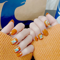 ZD 078 Wearing Nail Sticker Bridal Manicure Pumpkin Square Diamond