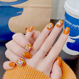 ZD 078 Wearing Nail Sticker Bridal Manicure Pumpkin Square Diamond