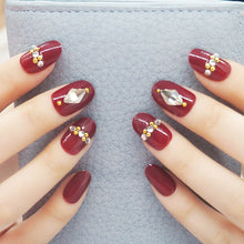 Load image into Gallery viewer, ZD 084 Fake Nail Finished Nail Art Red Diamond Round Head Nail Patch