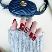 Load image into Gallery viewer, ZD 087 Fake Nail Finished Wear Nail Sticker Bridal Manicure Burgundy