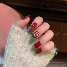 Load image into Gallery viewer, ZD 087 Fake Nail Finished Wear Nail Sticker Bridal Manicure Burgundy