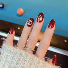 Load image into Gallery viewer, ZD 089 Finished Nail Art Patch Wearing Nail Red with Diamond Nail