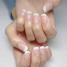 Load image into Gallery viewer, ZD 127 Fake Nail Manicure Pink Long French Style Square Head Long