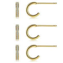 Load image into Gallery viewer, 925 Sterling Silver Letter C Shape Tiny Stud Earrings For Women - Sophornlilly