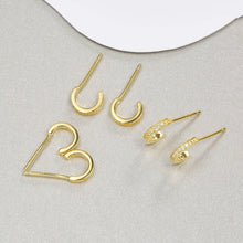 Load image into Gallery viewer, 925 Sterling Silver Letter C Shape Tiny Stud Earrings For Women - Sophornlilly