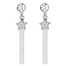 Load image into Gallery viewer, 925 Sterling Silver Long Tassel Earrings For Women Shining Star - Sophornlilly