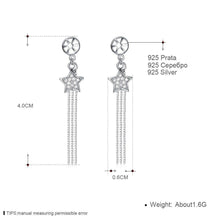 Load image into Gallery viewer, 925 Sterling Silver Long Tassel Earrings For Women Shining Star - Sophornlilly