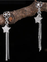 Load image into Gallery viewer, 925 Sterling Silver Long Tassel Earrings For Women Shining Star - Sophornlilly