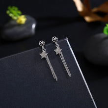 Load image into Gallery viewer, 925 Sterling Silver Long Tassel Earrings For Women Shining Star - Sophornlilly