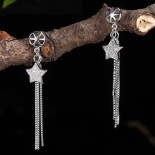 Load image into Gallery viewer, 925 Sterling Silver Long Tassel Earrings For Women Shining Star - Sophornlilly