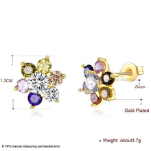 Load image into Gallery viewer, Colorful Cubic Zirconia Flower Stud Earrings For Women - Sophornlilly