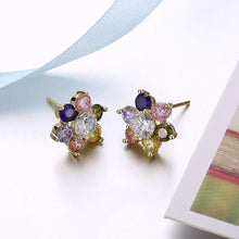Load image into Gallery viewer, Colorful Cubic Zirconia Flower Stud Earrings For Women - Sophornlilly