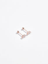 Load image into Gallery viewer, Genuine 925 Sterling Silver Geometry Square Stud Earrings For