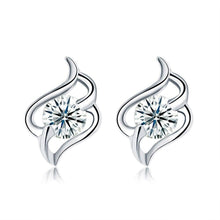 Load image into Gallery viewer, Geometric Flame 925 Sterling Silver Stud Earrings For Women 5A - Sophornlilly