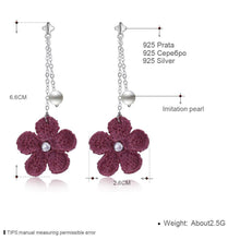 Load image into Gallery viewer, Hanging Red Flower 925 Sterling Silver Drop Earrings For Women - Sophornlilly