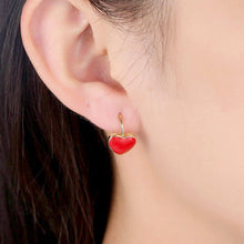 Load image into Gallery viewer, Heart Purple Color Stud Earrings For Women Romantic Wedding - Sophornlilly