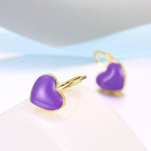 Load image into Gallery viewer, Heart Purple Color Stud Earrings For Women Romantic Wedding - Sophornlilly