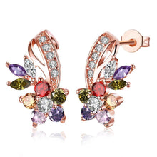 Load image into Gallery viewer, Romantic Flower Stud Earrings For Women Rose Gold Color Full - Sophornlilly