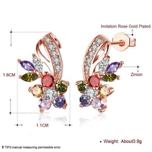 Load image into Gallery viewer, Romantic Flower Stud Earrings For Women Rose Gold Color Full - Sophornlilly