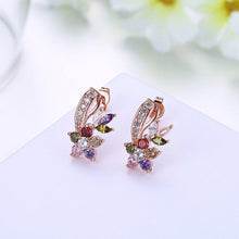Load image into Gallery viewer, Romantic Flower Stud Earrings For Women Rose Gold Color Full - Sophornlilly