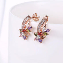 Load image into Gallery viewer, Romantic Flower Stud Earrings For Women Rose Gold Color Full - Sophornlilly