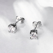 Load image into Gallery viewer, Round Small Stud Earrings For Women Shine 5A Clear Cubic - Sophornlilly